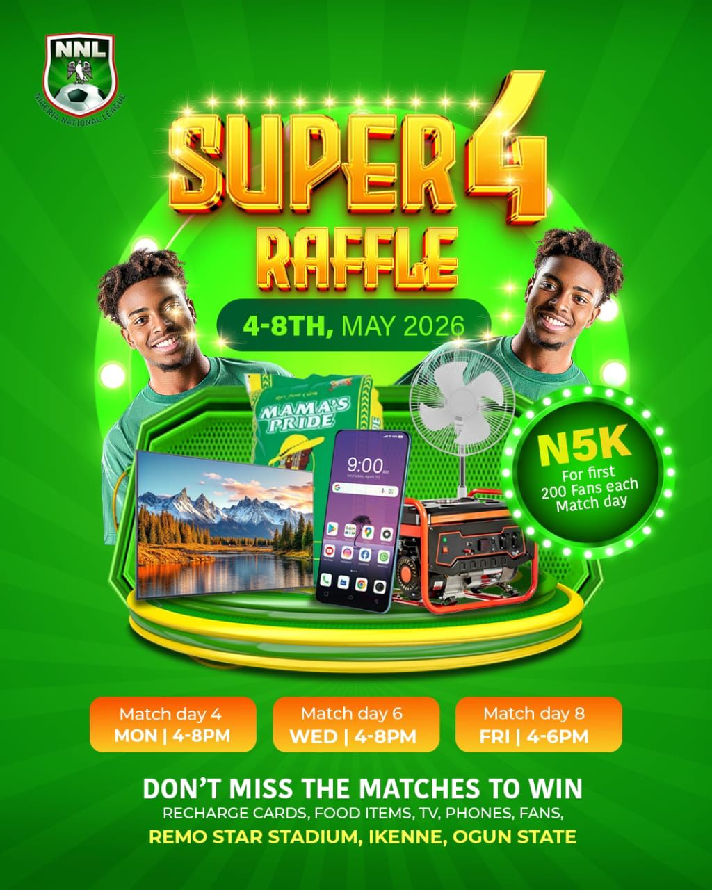 Cover image for NNL SUPER FOUR: First 200 fans to win ₦5K daily as NNL Super Four lights up Ikenne