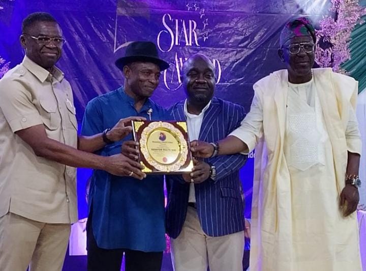 SWAN/ Newstap Five Star  Award : Shaibu, Olopade, Adeboye  others thumb up Diri 
