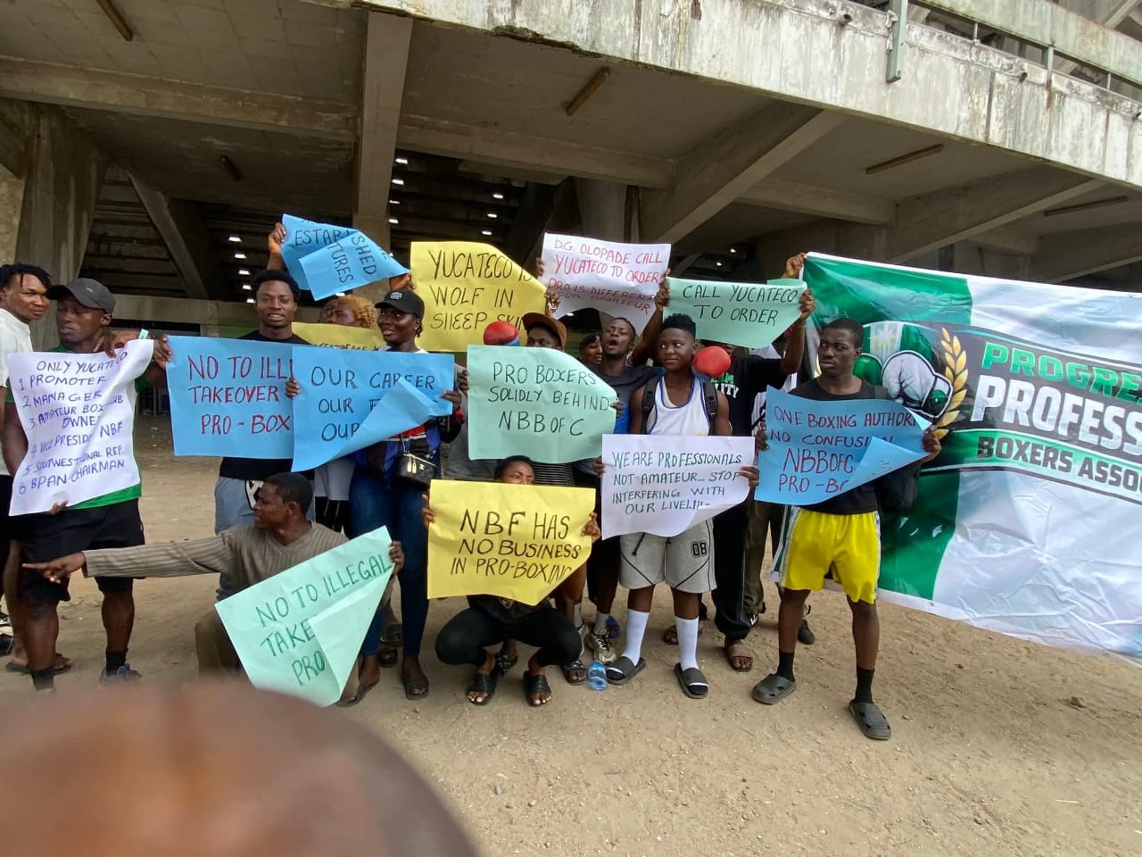 Nigerian Professional boxers stage peaceful protest at National Stadium, Lagos 