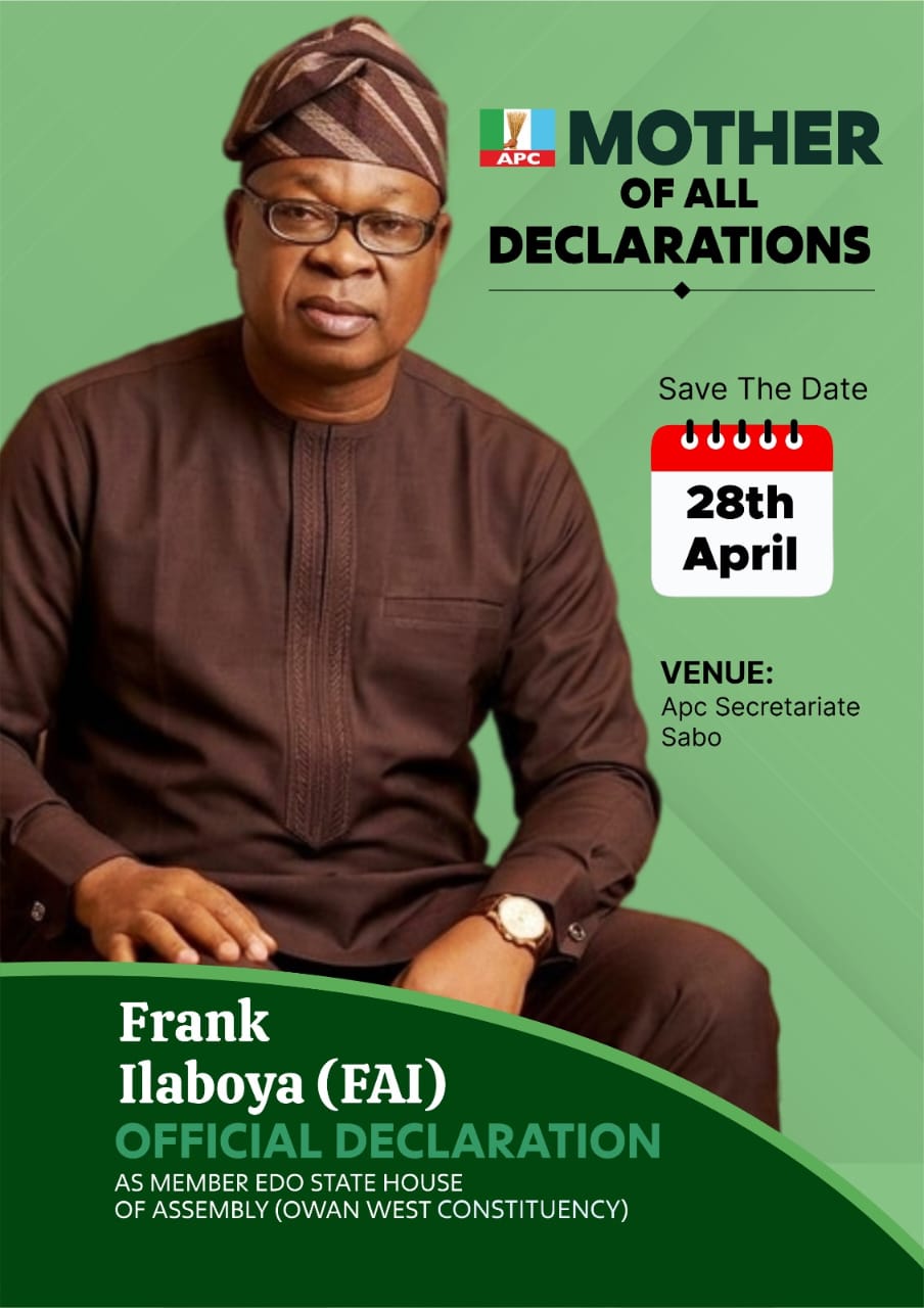 Edo House of Assembly: Owan West agog as Ilaboya flags off tomorrow!