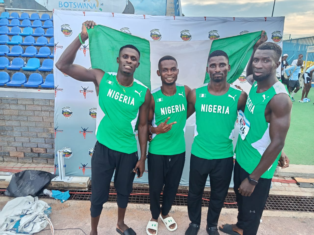 Cover image for Team Nigeria wins 4x400 metre in Gaborone, sets new African record