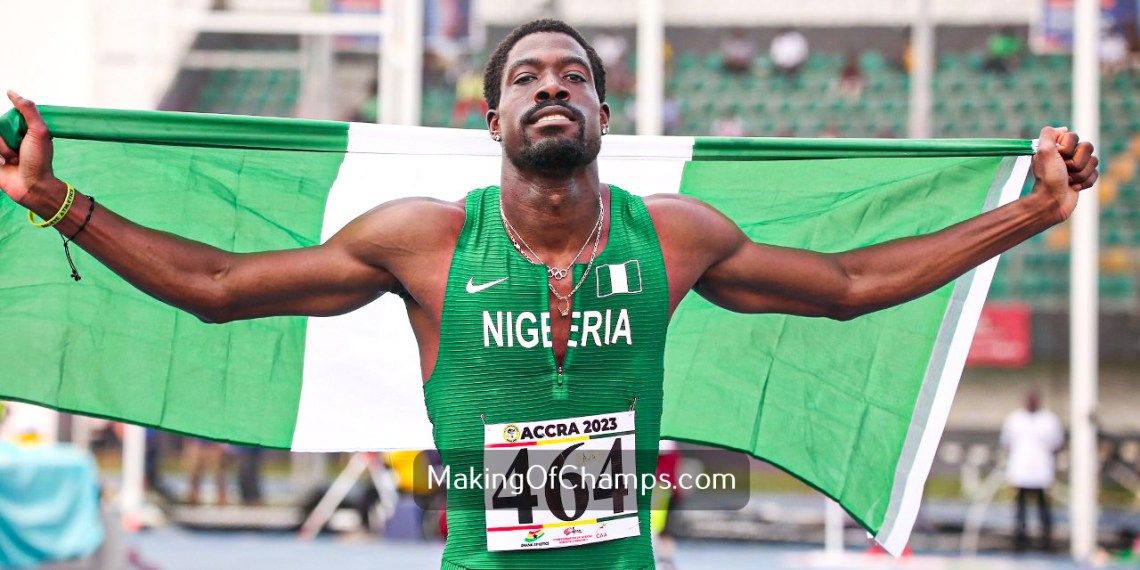 Cover image for Chidi Okezie strikes gold in men's 400m final