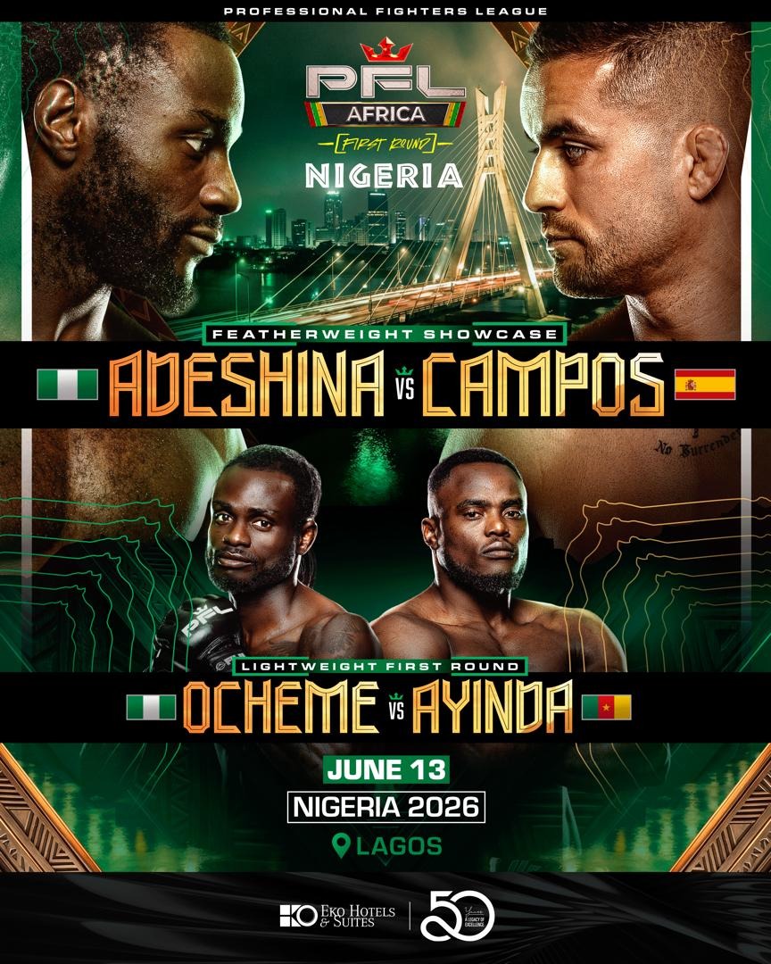 Cover image for PFL Africa to make historic debut in Lagos with largest NMA event June 13