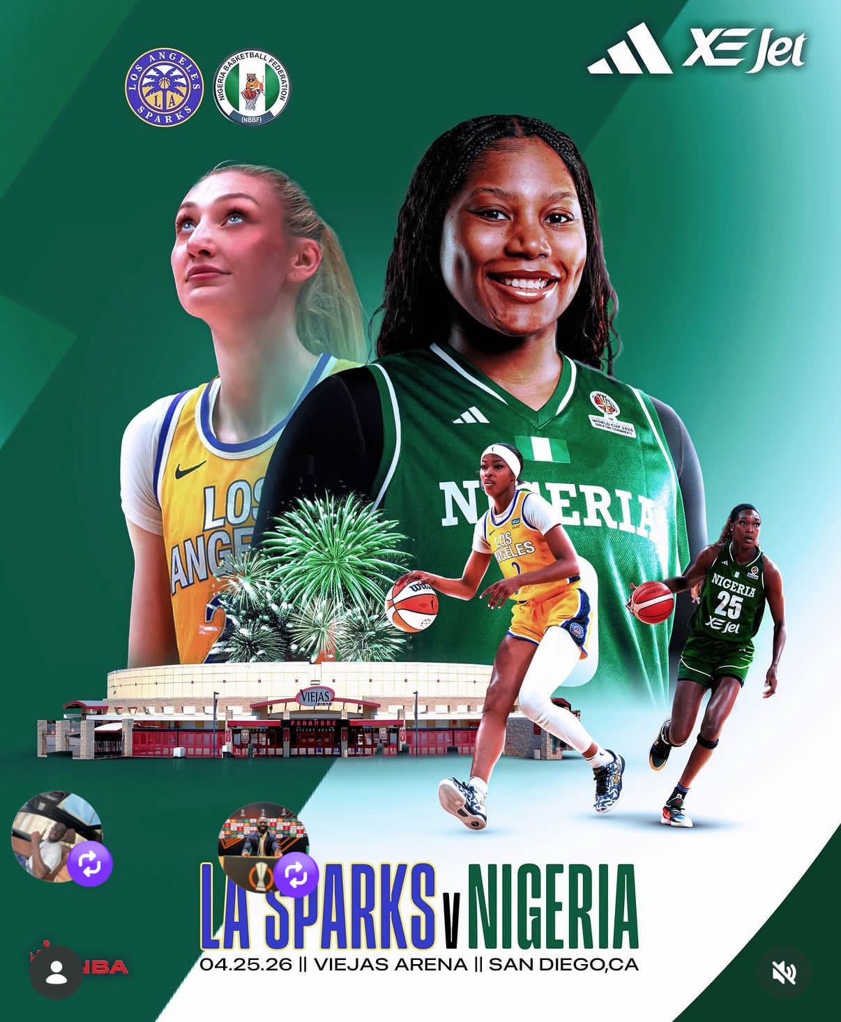 Cover image for NBBF announces international showcase sgainst Los Angeles Sparks