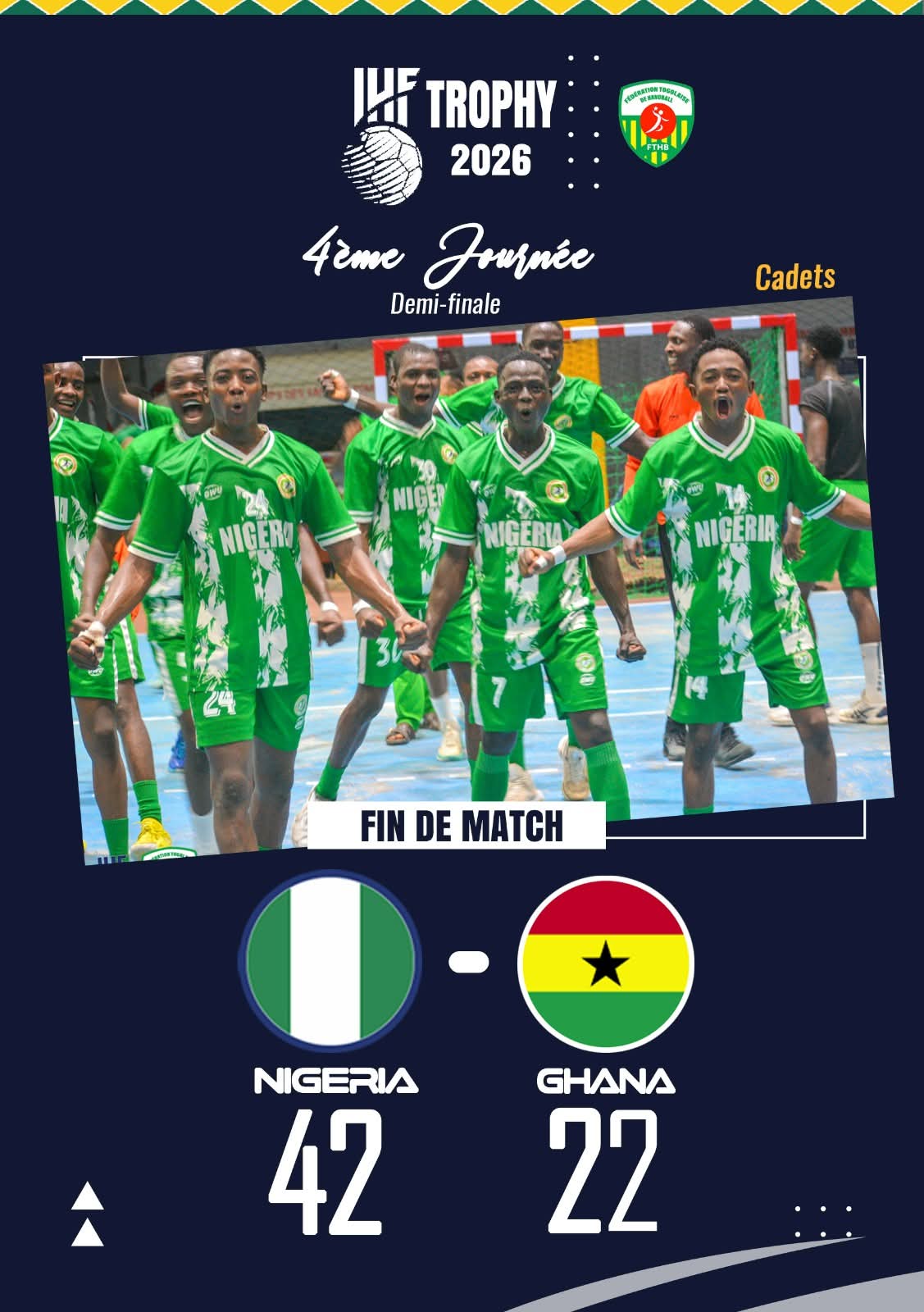 Cover image for Nigeria U-18, U-20 teams qualify for finals of IHF Trophy Africa Zone 3 in Togo